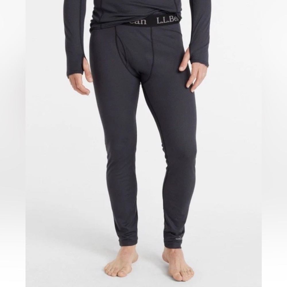 LL Bean Mens Base Layer Pants XXL‎ Charcoal Gray Thermal Leggings Midweight 0487
